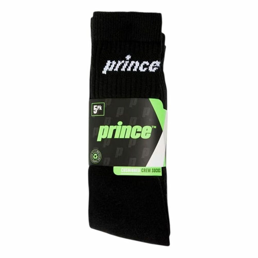 Prince Mens Tennis Crew Socks (Pack of 5) / Black